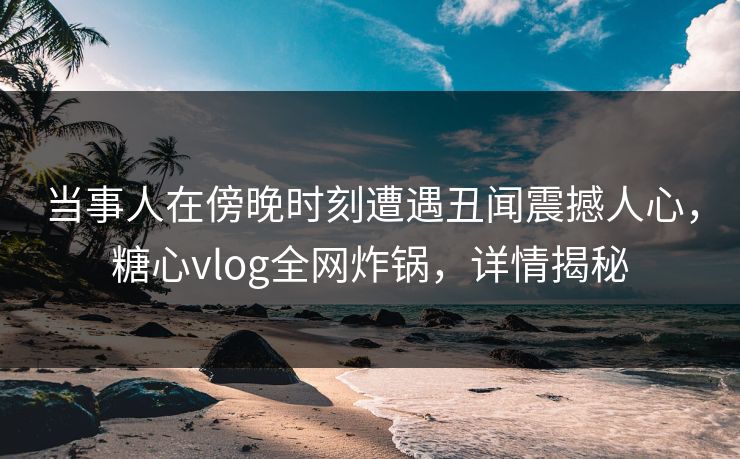 当事人在傍晚时刻遭遇丑闻震撼人心，糖心vlog全网炸锅，详情揭秘